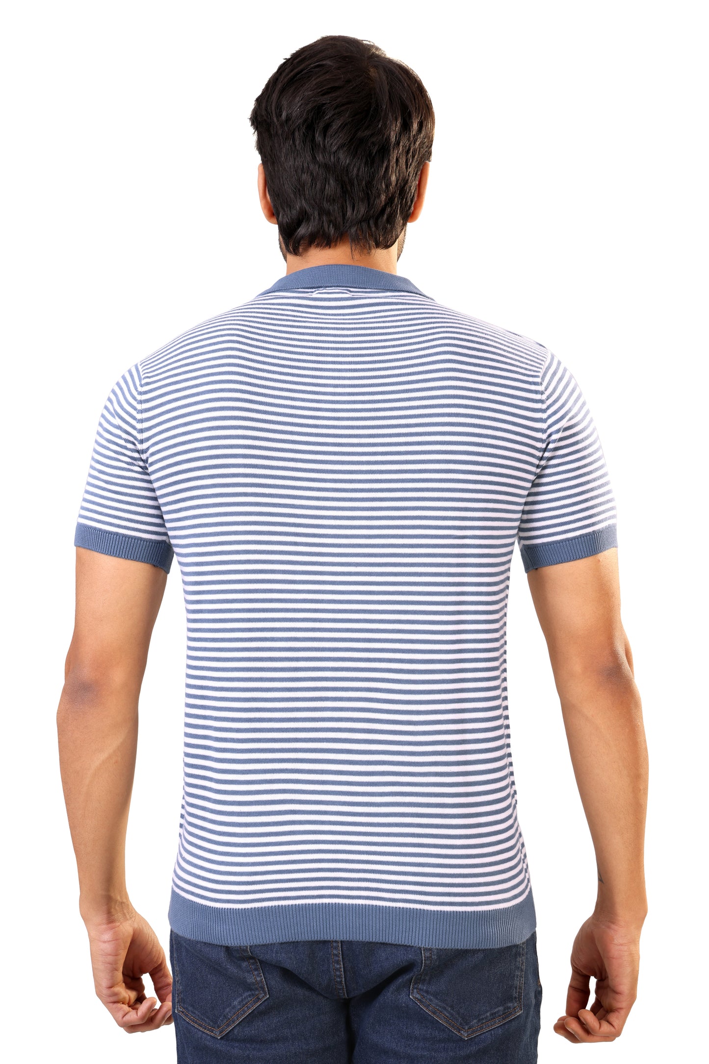 Tim Cooper Switzerland Men’s Blue & White Striped Sweat T-Shirt