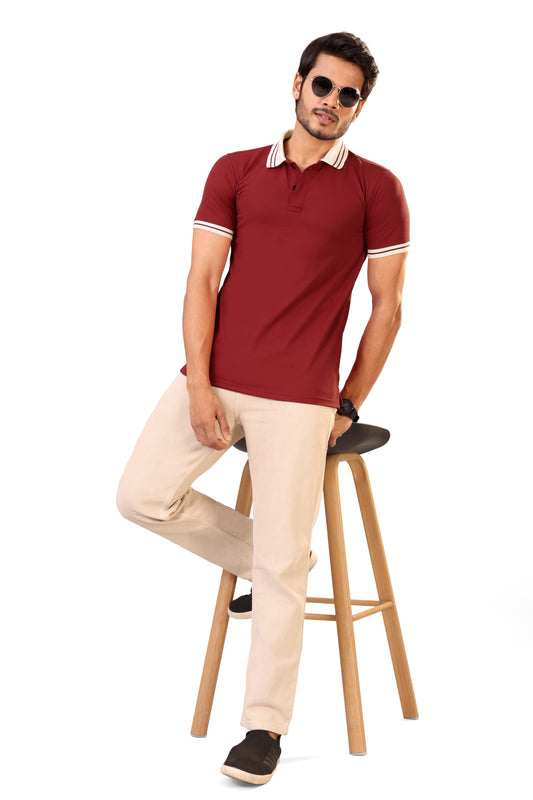 Tim Cooper Smart Casual Maroon Polo Style