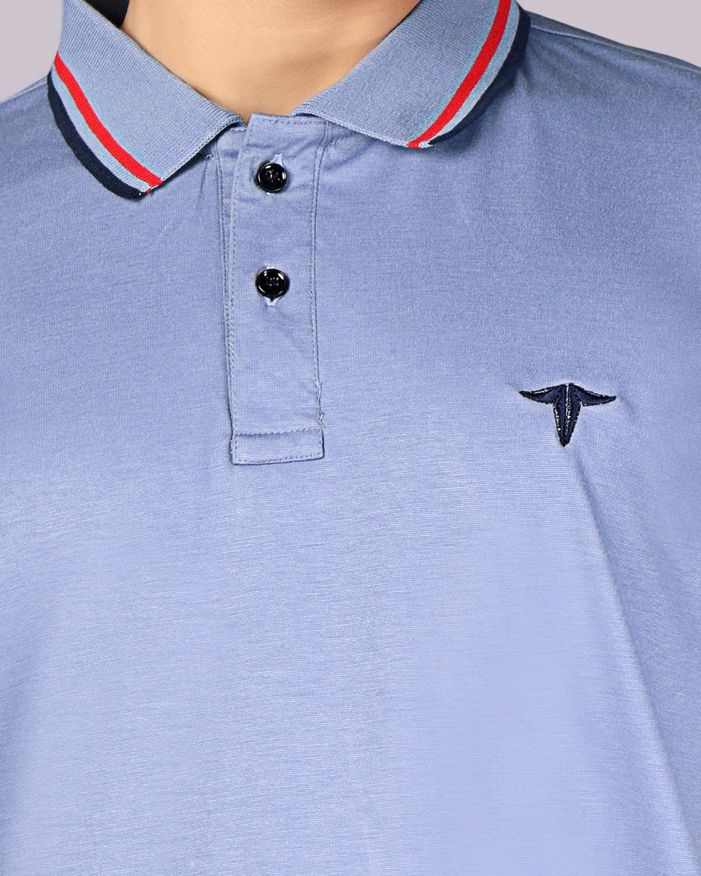 Tim Cooper Rich Club Men's Sky Blue with red and black tipping Polo T-Shirt