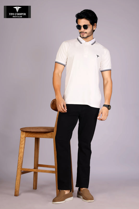 Tim Cooper Rich Club Men's Classic White Polo T-Shirt