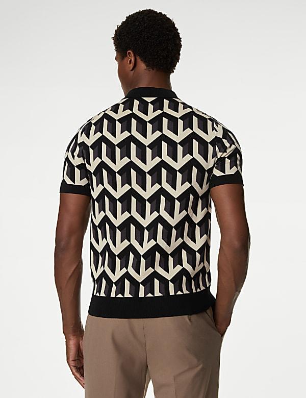 Tim Cooper Switzerland Geometric Knit Polo Sweat T-Shirt
