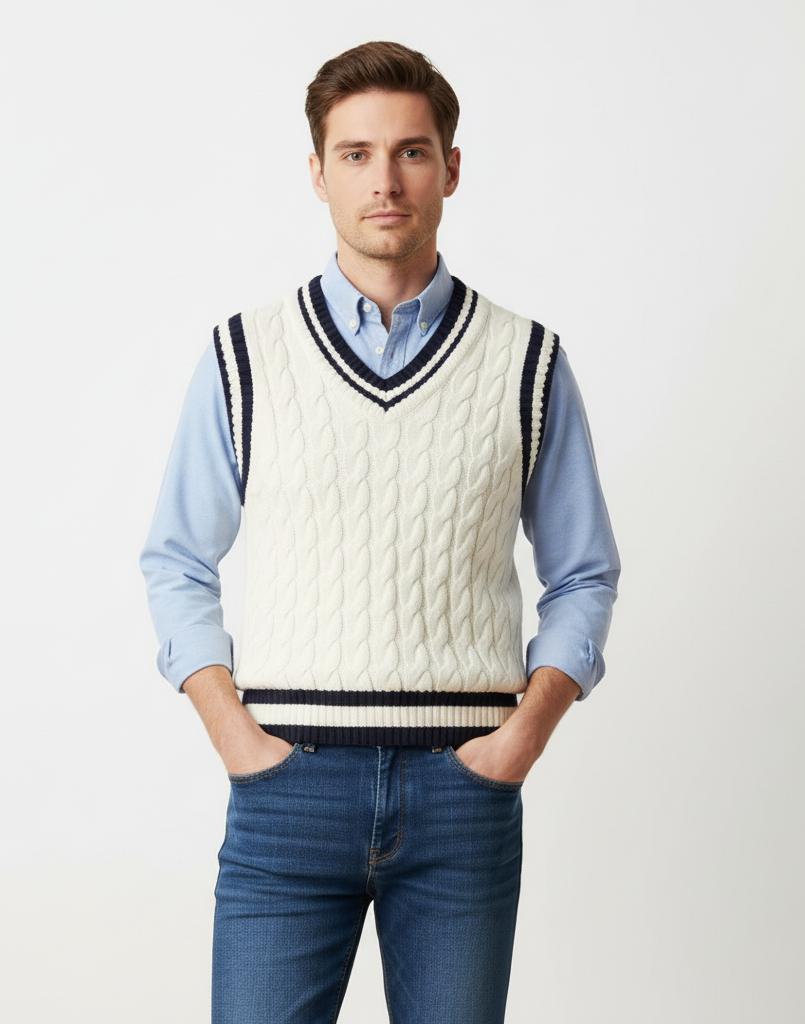 Tim Cooper Switzerland Classic Cable Knit Sweater Vest