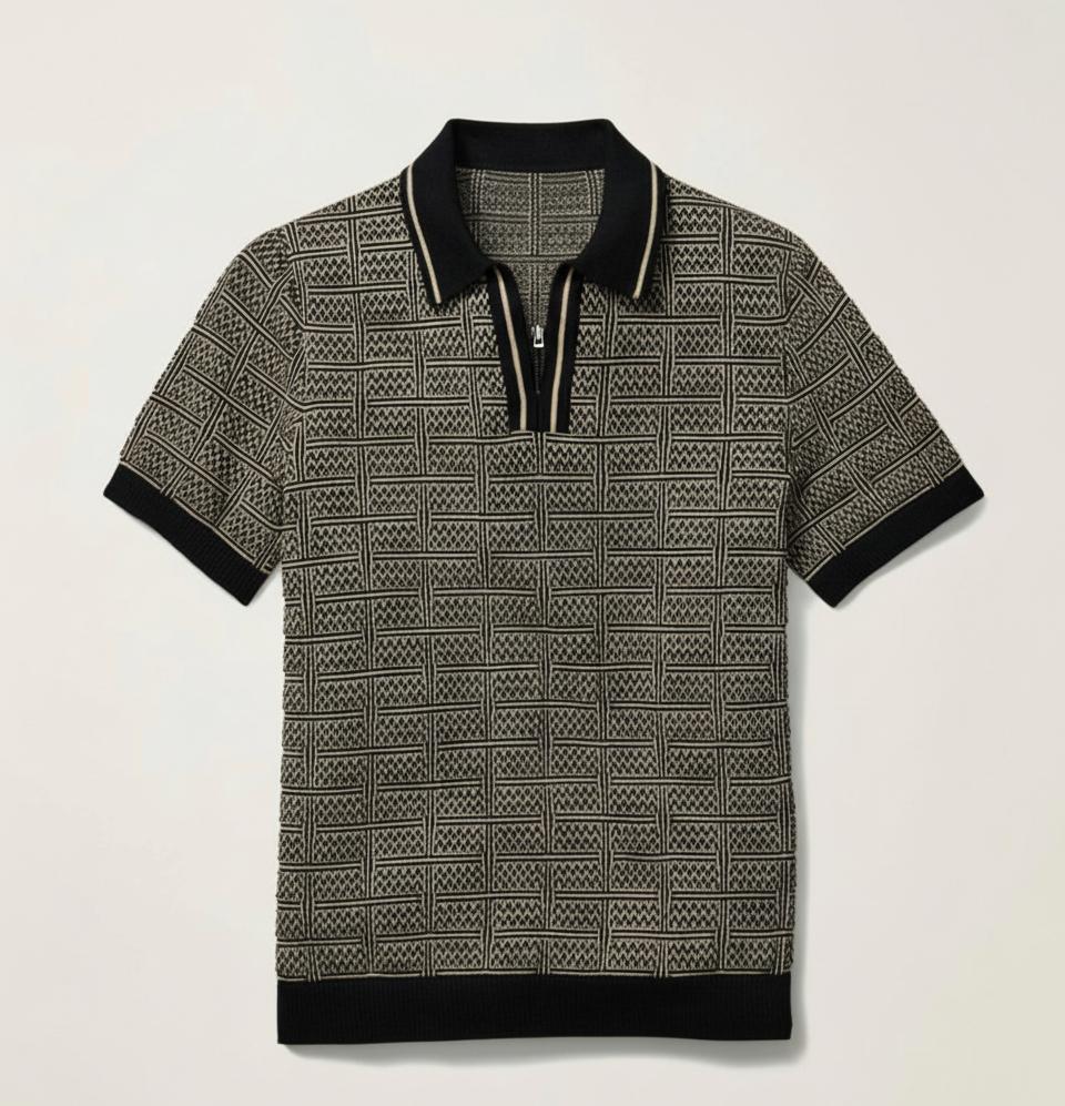 Tim Cooper Switzerland Retro Geometric Knit Sweat T-Shirt