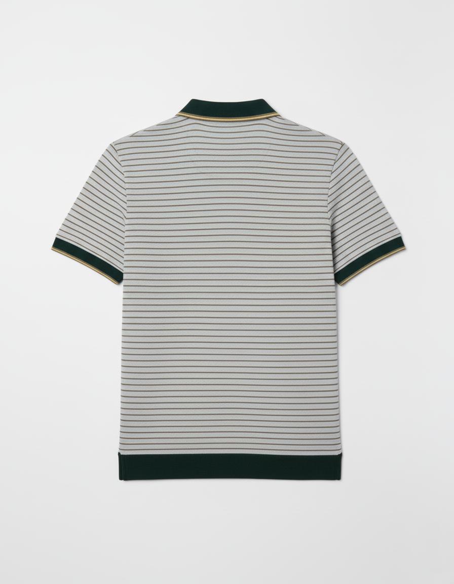 Tim Cooper Switzerland Striped Sweat T-Shirt with Contrast Collar