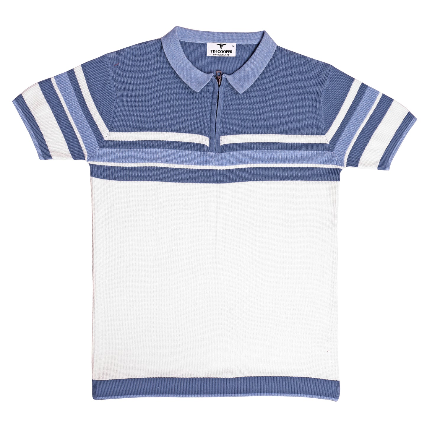Tim Cooper Switzerland Men’s Blue & White Striped Panel Sweat T-Shirt