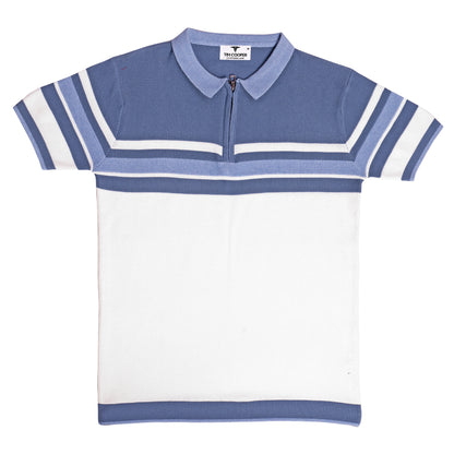 Tim Cooper Switzerland Men’s Blue & White Striped Panel Sweat T-Shirt