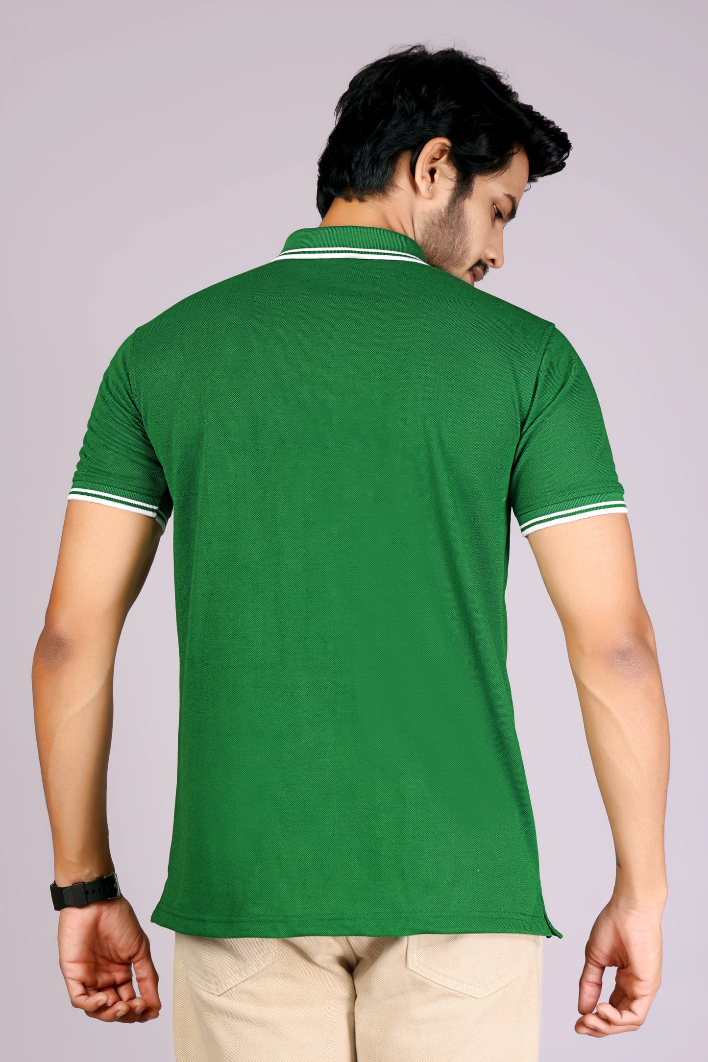 Tim Cooper Switzerland Men’s Green Classic Polo T-Shirt with Contrast Trim