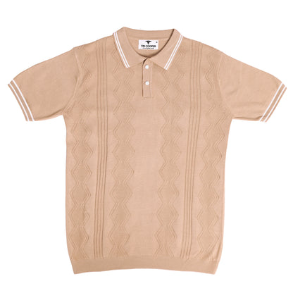 Tim Cooper Switzerland Men’s Beige Textured Knit Sweat T-Shirt