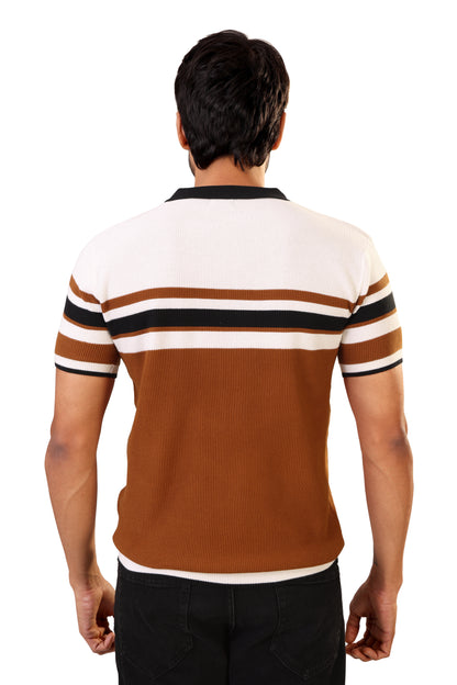 Tim Cooper Switzerland Men’s Brown & White Colour panel Sweat T-Shirt