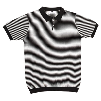 Tim Cooper Switzerland Men’s Black & White Striped Knit Sweat T-Shirt