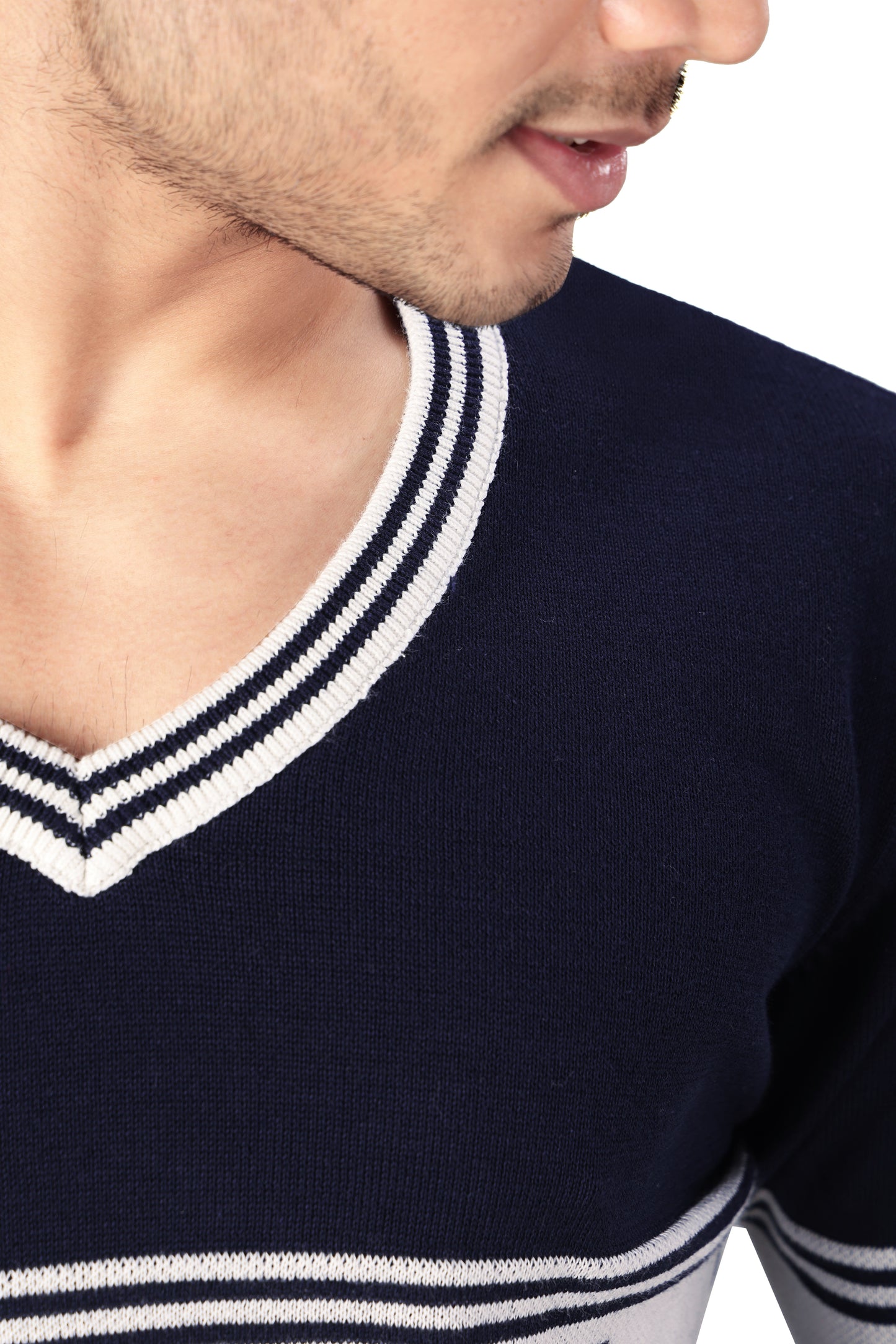 Tim Cooper Switzerland Men’s Navy Blue V-Neck Pullover T-shirt