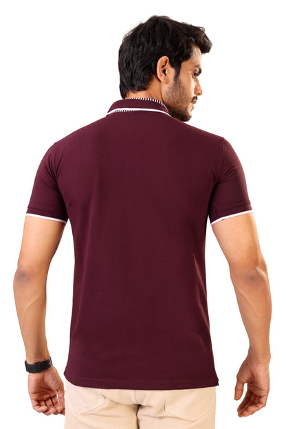 Tim Cooper Classic Maroon Polo Casual Look