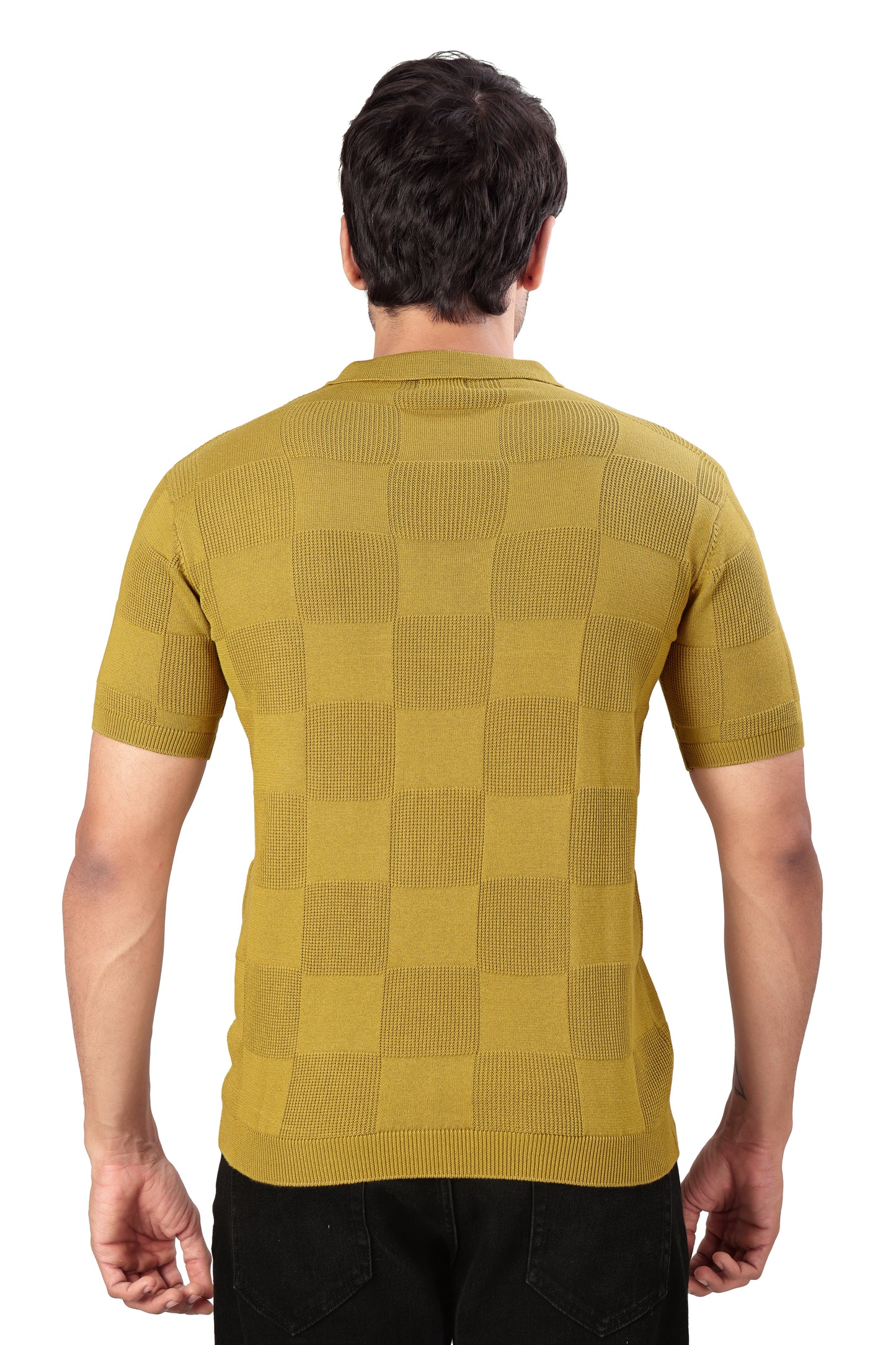 Tim Cooper Switzerland Men’s Mustard Yellow Textured Sweat T-Shirt