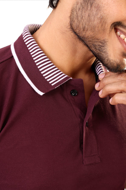 Tim Cooper Classic Maroon Polo Casual Look
