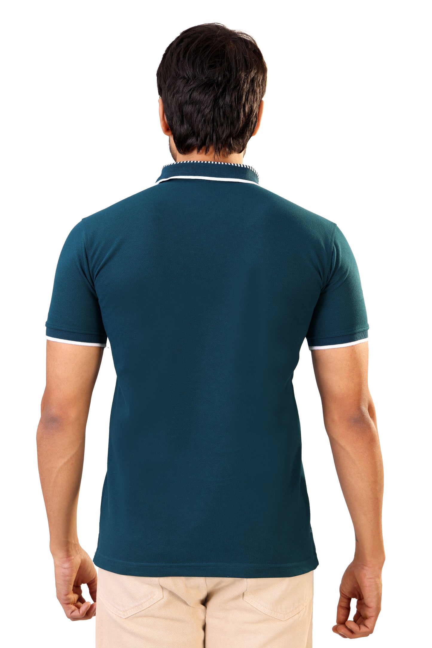 Tim Cooper Deep Teal Polo T-Shirt with Contrast Trim