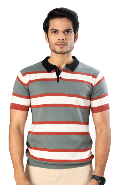 Tim Cooper Switzerland Men’s Casual Striped Polo T-shirt