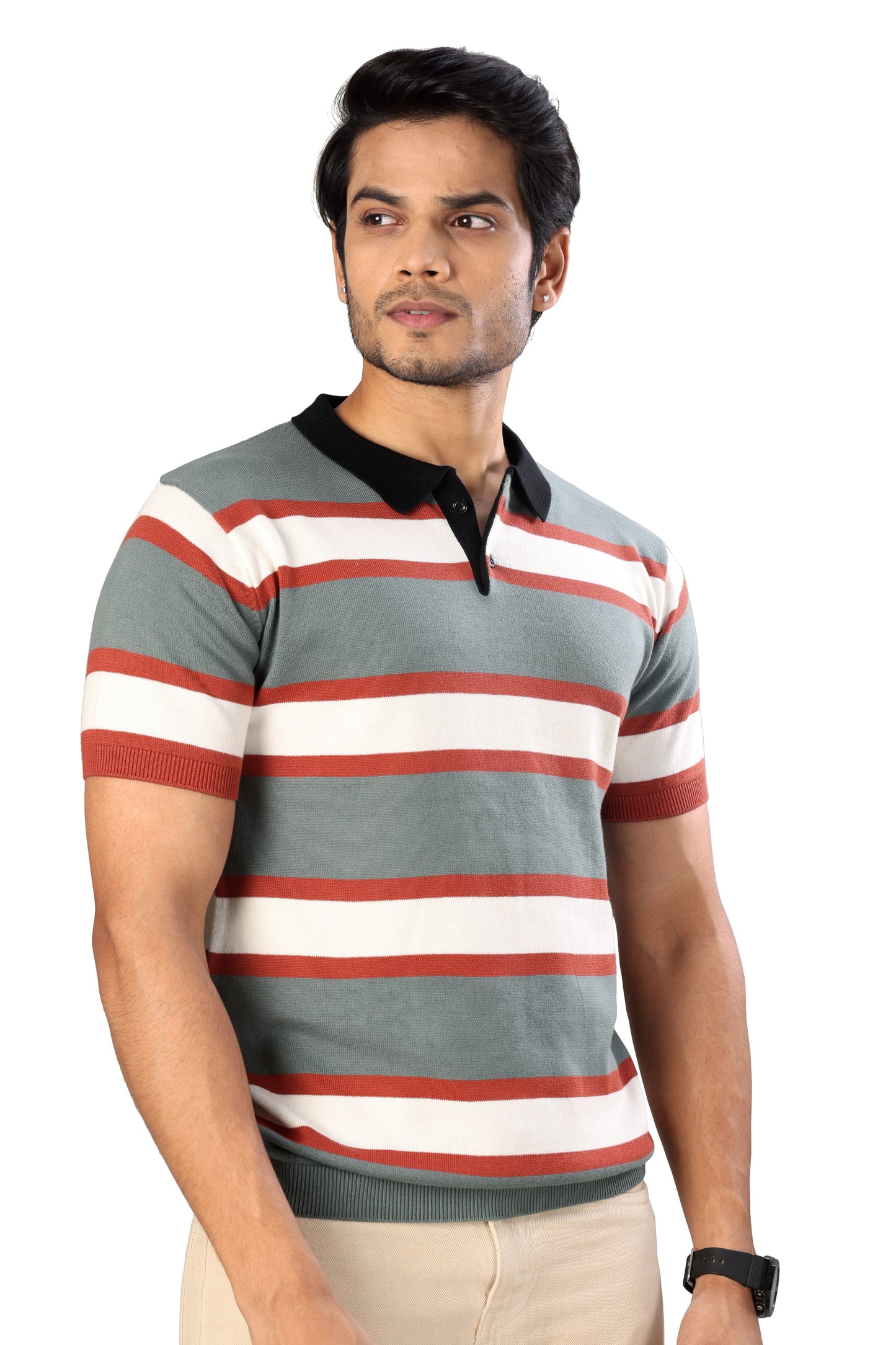 Tim Cooper Switzerland Men’s Casual Striped Polo T-shirt