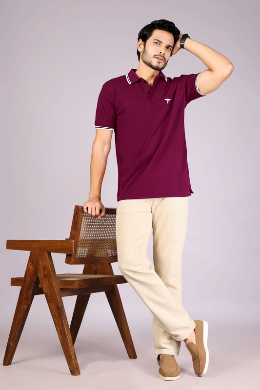 Tim Cooper Switzerland Maroon Polo T-Shirt for Men