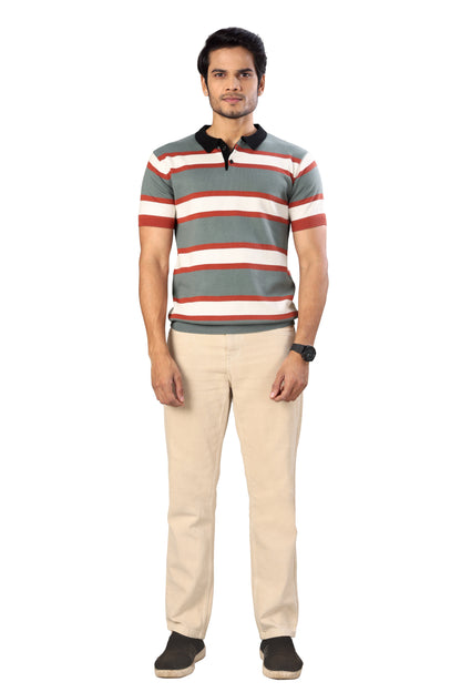 Tim Cooper Switzerland Men’s Casual Striped Polo T-shirt