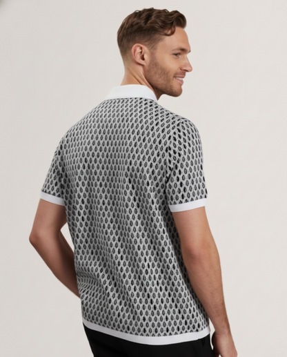 Tim Cooper Switzerland Patterned Sweat T-Shirt with White Trim