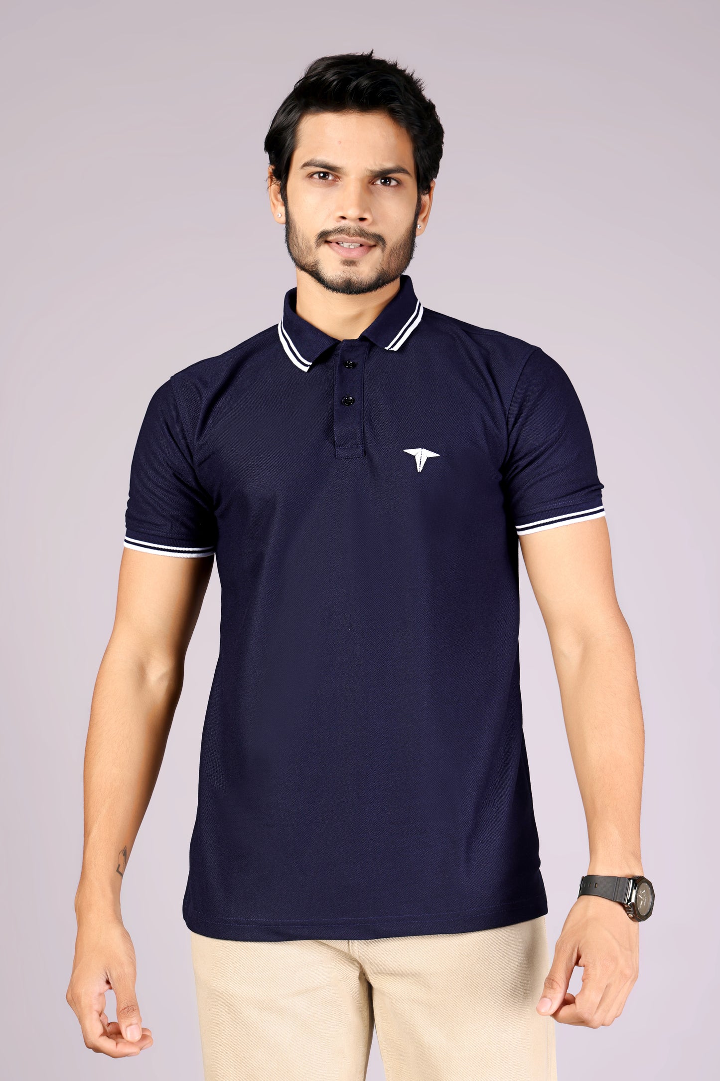 Tim Cooper Switzerland Navy Blue Polo T-Shirt for Men