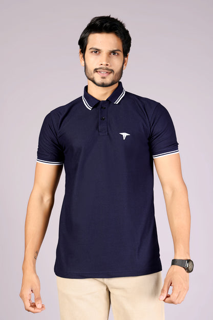 Tim Cooper Switzerland Navy Blue Polo T-Shirt for Men