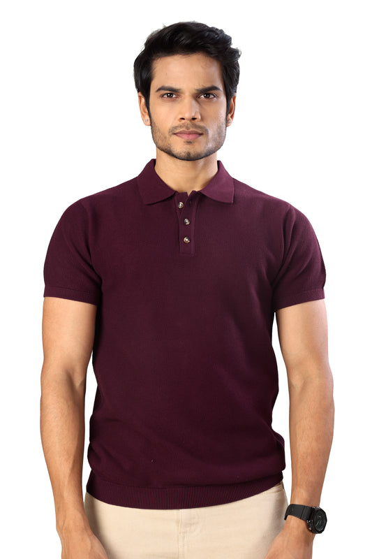 Tim Cooper Switzerland Men’s Maroon Short-Sleeve Polo T-Shirt