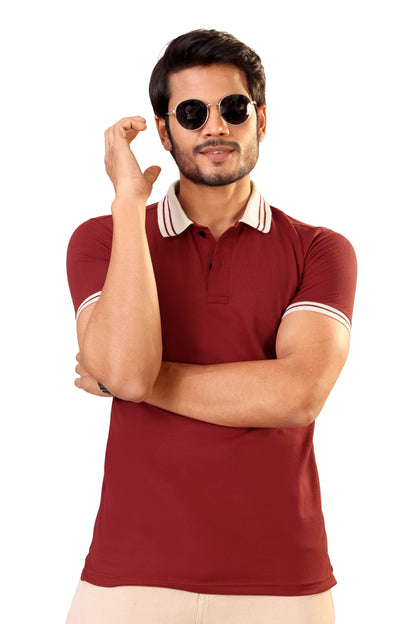 Tim Cooper Smart Casual Maroon Polo Style