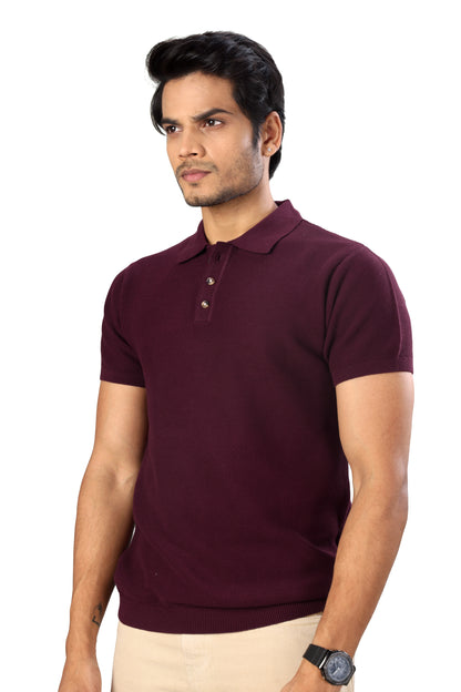 Tim Cooper Switzerland Men’s Maroon Short-Sleeve Polo T-Shirt
