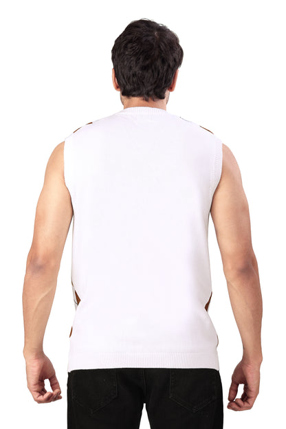 Tim Cooper Switzerland Men’s Argyle Knit Sweater Vest with Brown Polo Shirt