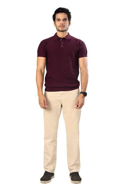 Tim Cooper Switzerland Men’s Maroon Short-Sleeve Polo T-Shirt