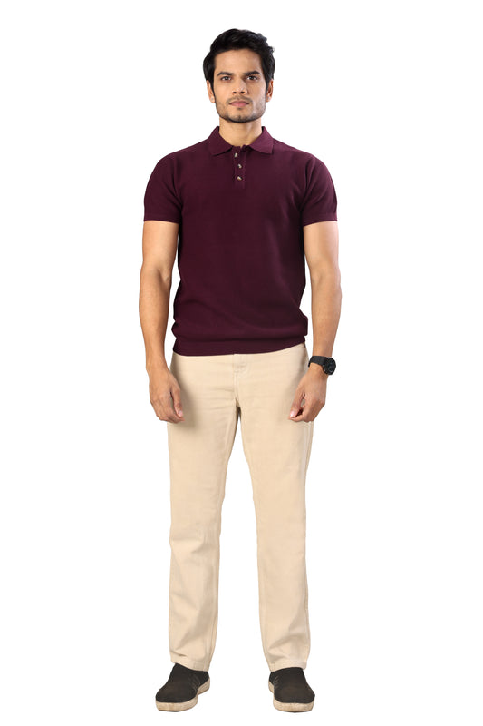 Tim Cooper Switzerland Men’s Maroon Short-Sleeve Polo T-Shirt