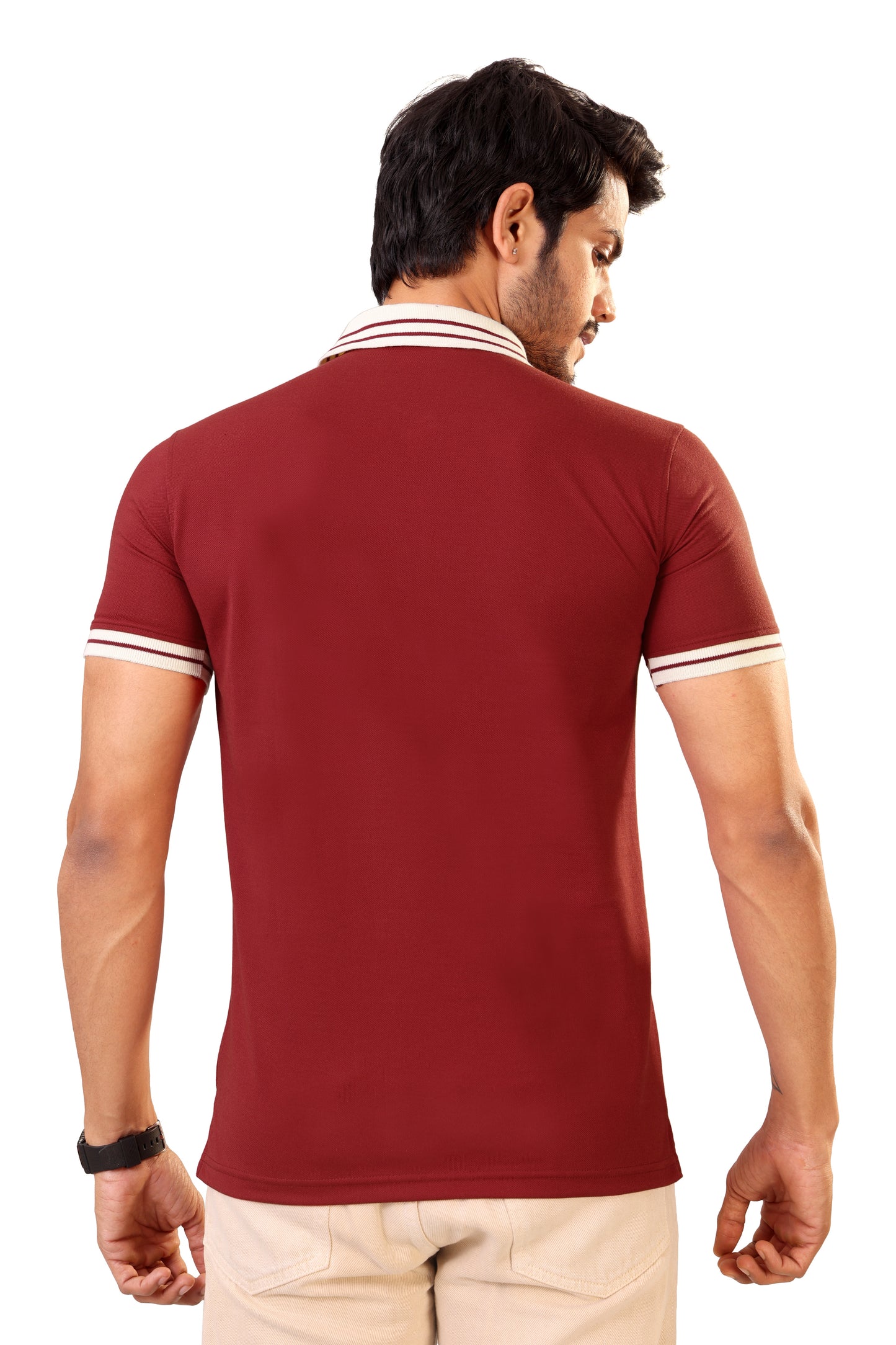 Tim Cooper Smart Casual Maroon Polo Style