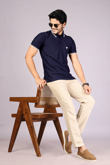 Tim Cooper Switzerland Navy Blue Polo T-Shirt for Men