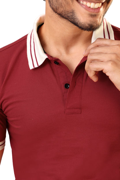 Tim Cooper Smart Casual Maroon Polo Style