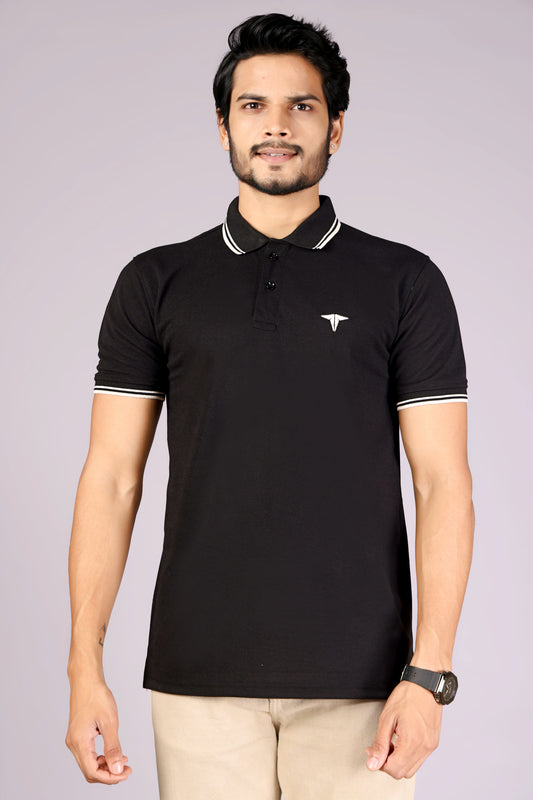 Tim Cooper Switzerland Classic Black Polo T-Shirt for Men