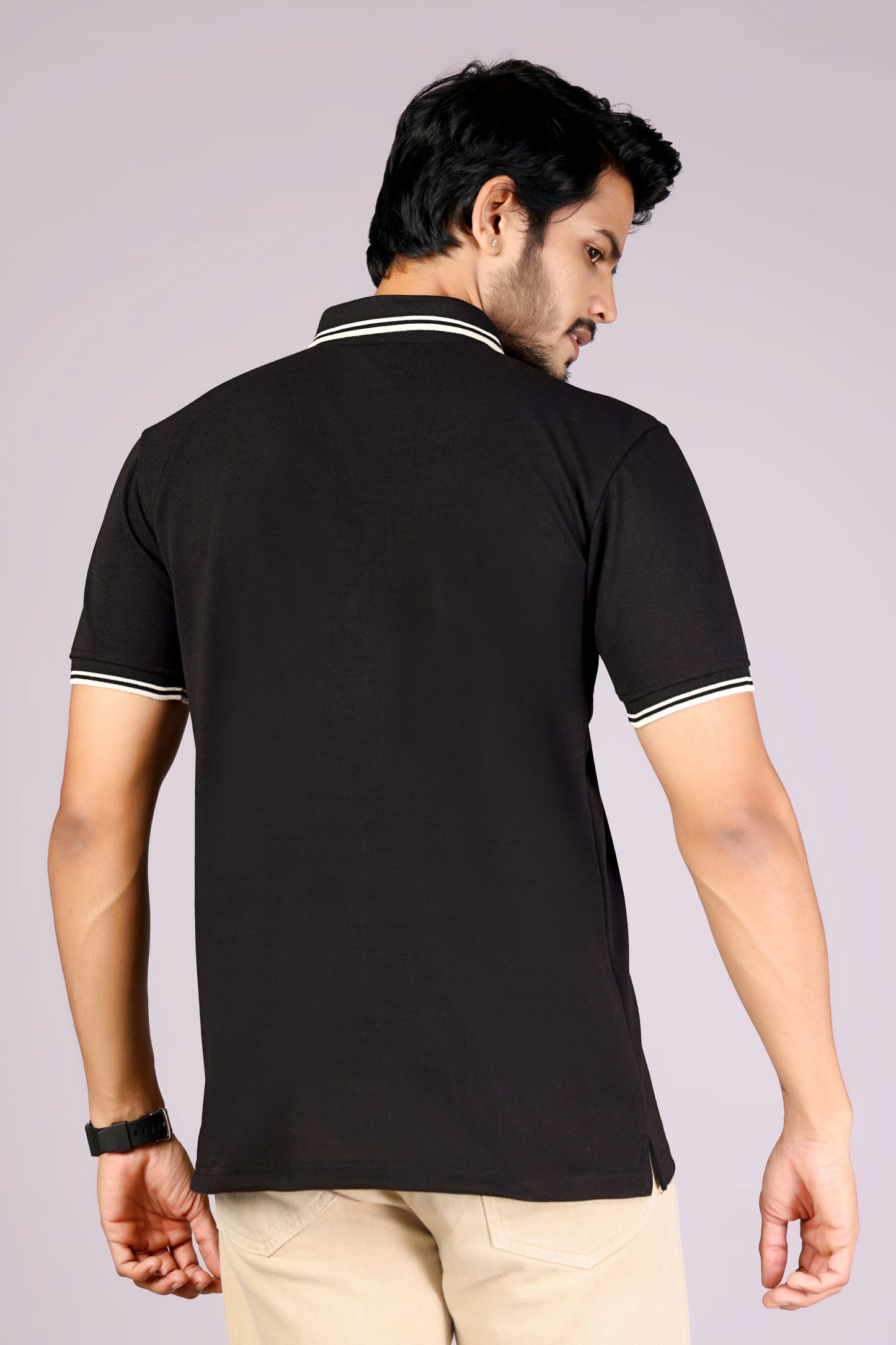 Tim Cooper Switzerland Classic Black Polo T-Shirt for Men