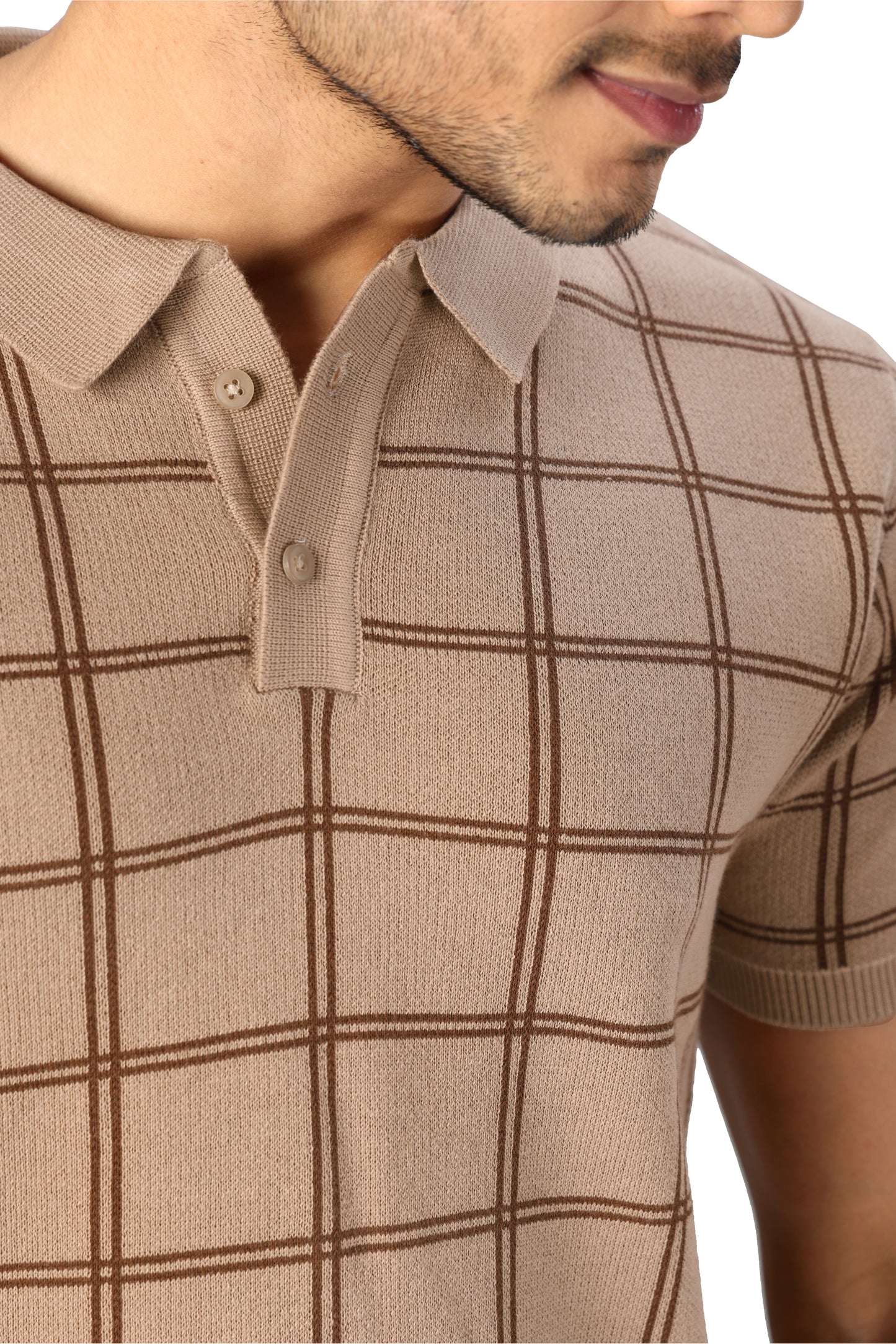 Tim Cooper Switzerland Men’s Beige Checkered Polo Style
