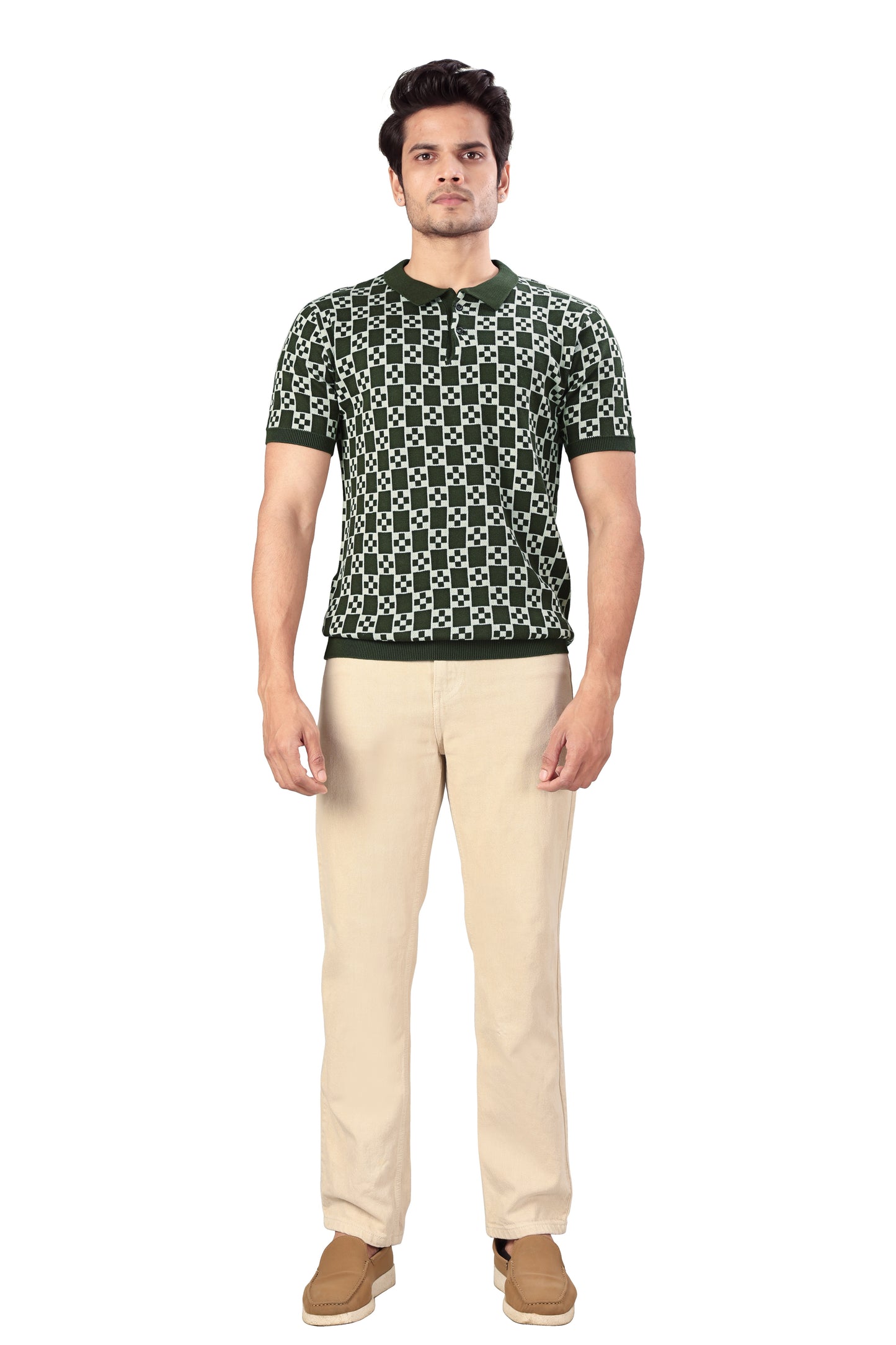 Tim Cooper Switzerland Men’s Olive Green Printed Polo T-Shirt