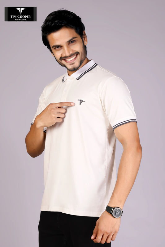 Tim Cooper Rich Club Men's Classic White Polo T-Shirt
