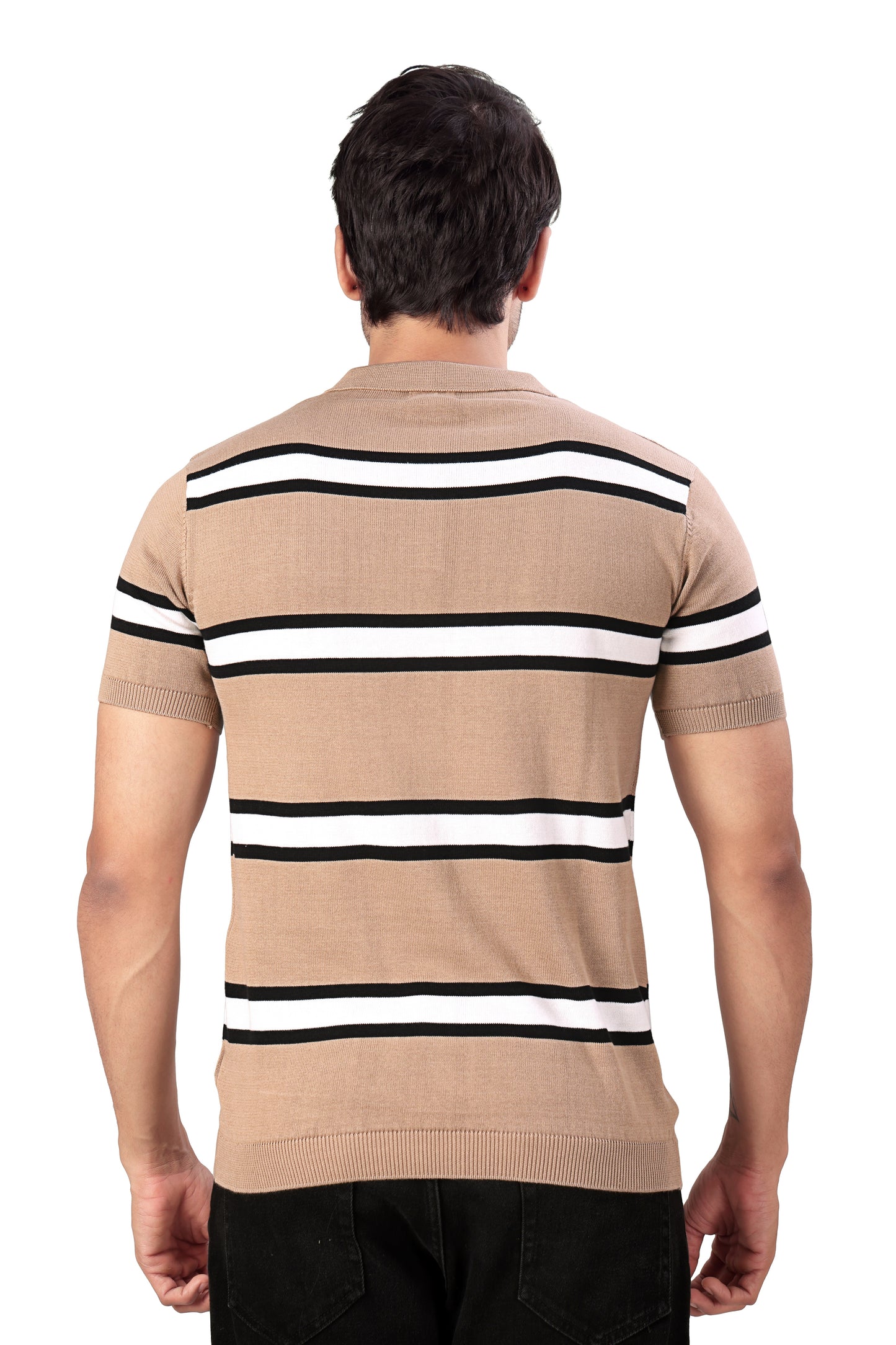 Tim Cooper Switzerland Men’s Beige Striped Polo T-Shirt