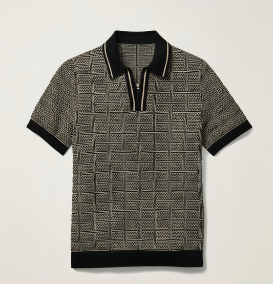 Tim Cooper Switzerland Geometric Pattern Knit Sweat T-Shirt