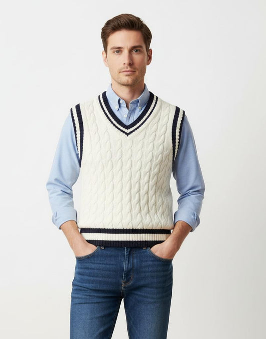 Tim Cooper Switzerland Classic Cable Knit Sweater Vest