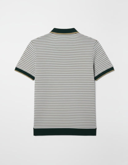 Tim Cooper Switzerland Striped Sweat T-Shirt with Contrast Collar