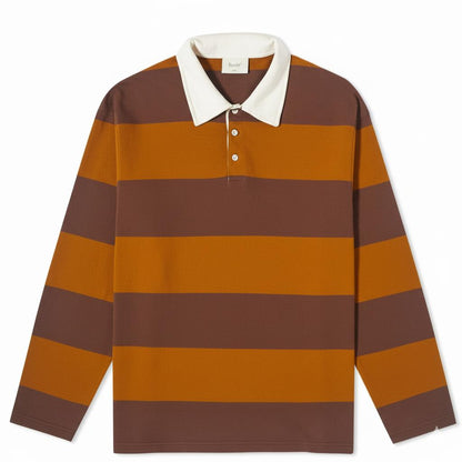 Tim Cooper Switzerland Long Sleeve Rugby Sweater – Brown & Orange Stripes