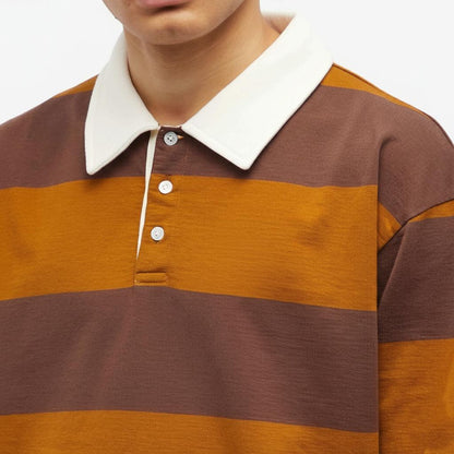 Tim Cooper Switzerland Long Sleeve Rugby Sweater – Brown & Orange Stripes