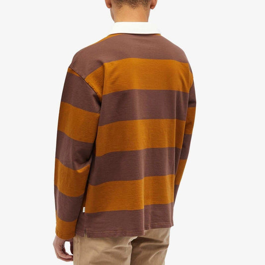 Tim Cooper Switzerland Long Sleeve Rugby Sweater – Brown & Orange Stripes