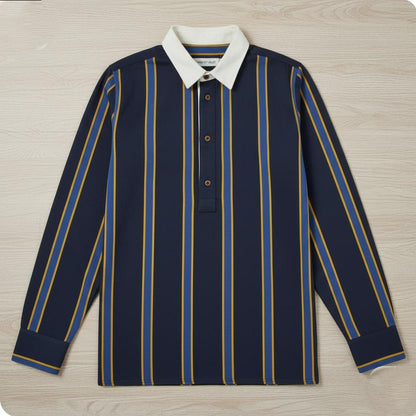 Tim Cooper Switzerland Navy Blue Striped Long Sleeve Sweater