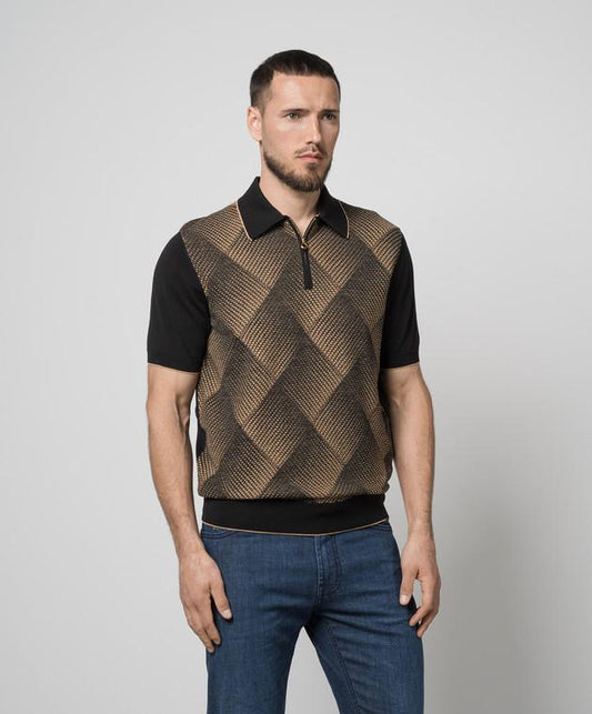 Tim Cooper Switzerland Geometric Patterned Zip Sweat T-Shirt