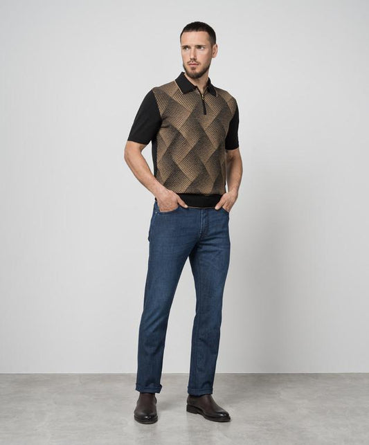 Tim Cooper Switzerland Geometric Patterned Zip Sweat T-Shirt
